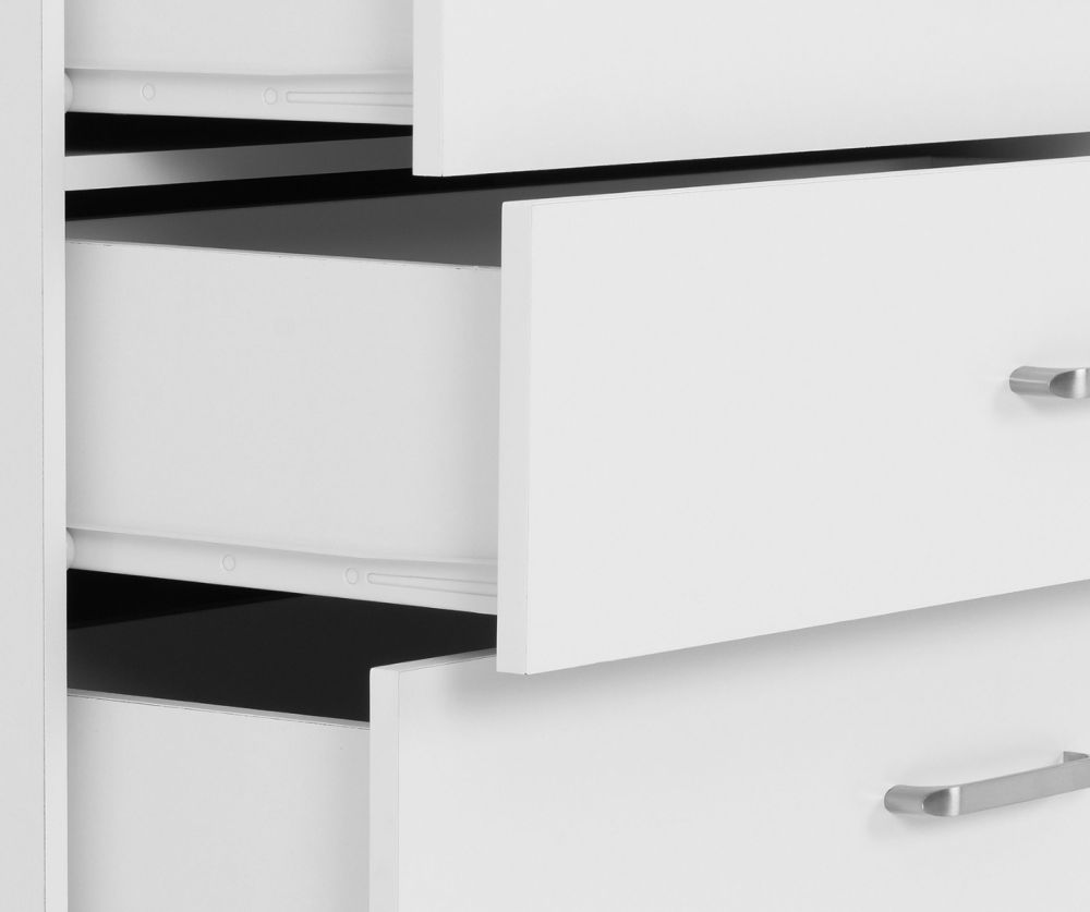 Seconique Furniture Dakota White 5 Drawer Chest 
