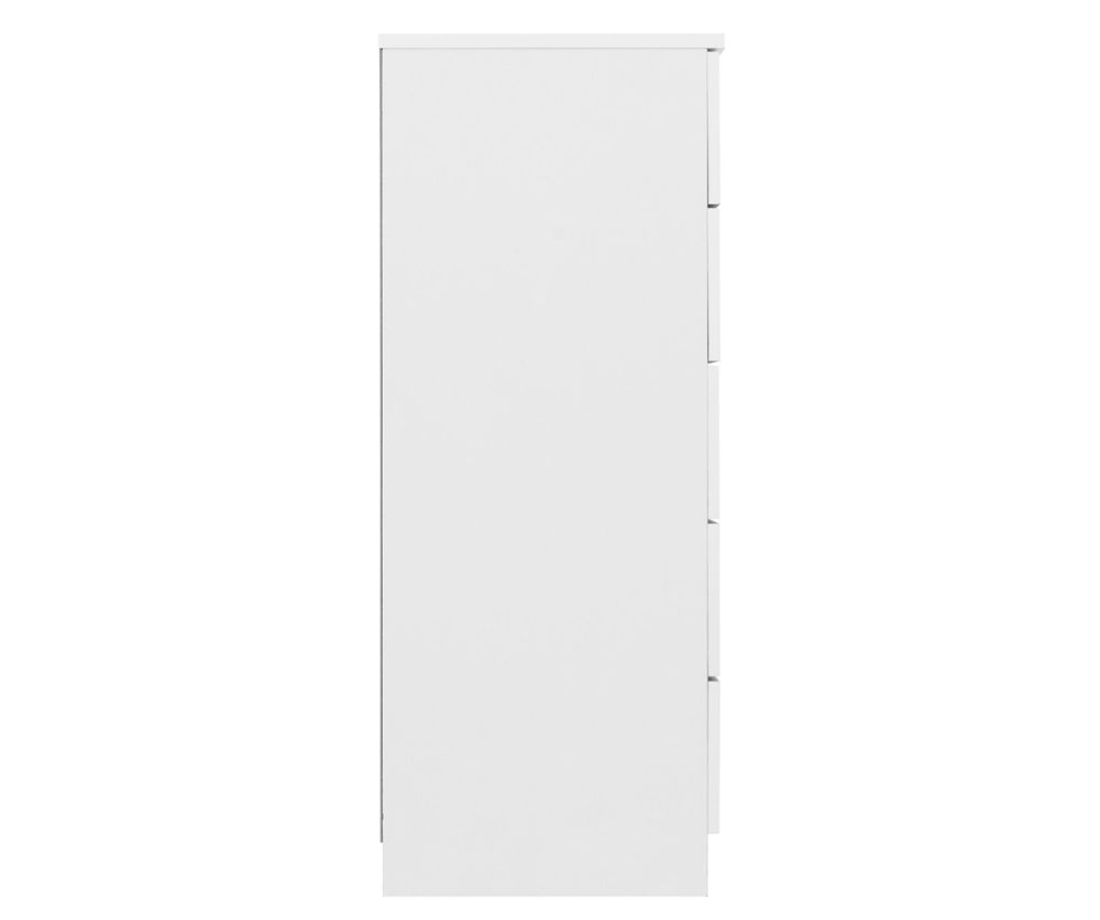 Seconique Furniture Dakota White 5 Drawer Chest 