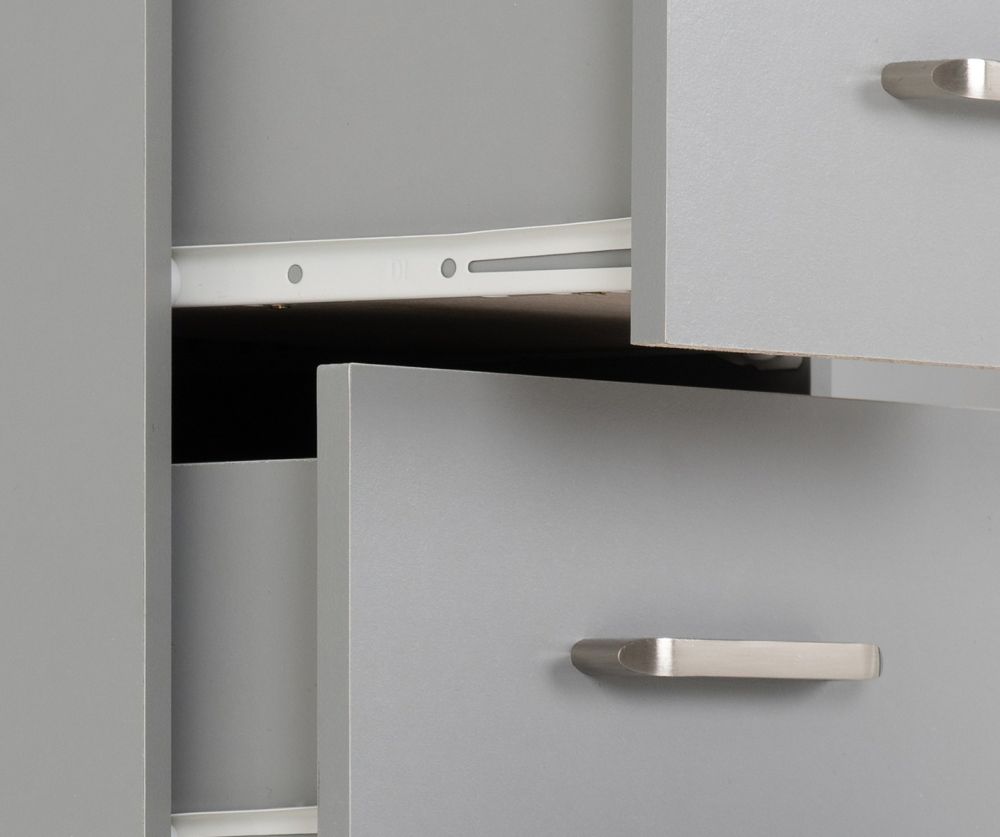 Seconique Furniture Dakota Light Grey 5 Drawer Narrow Chest 