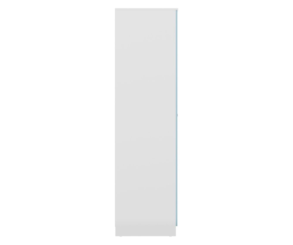  Seconique Furniture Denver White and Blue Gloss 2 Door Wardrobe