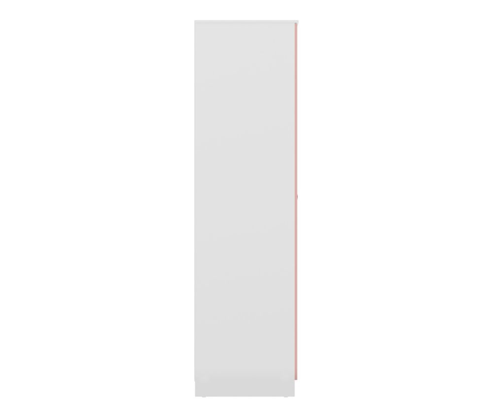  Seconique Furniture Denver White and Pink Gloss 2 Door Wardrobe