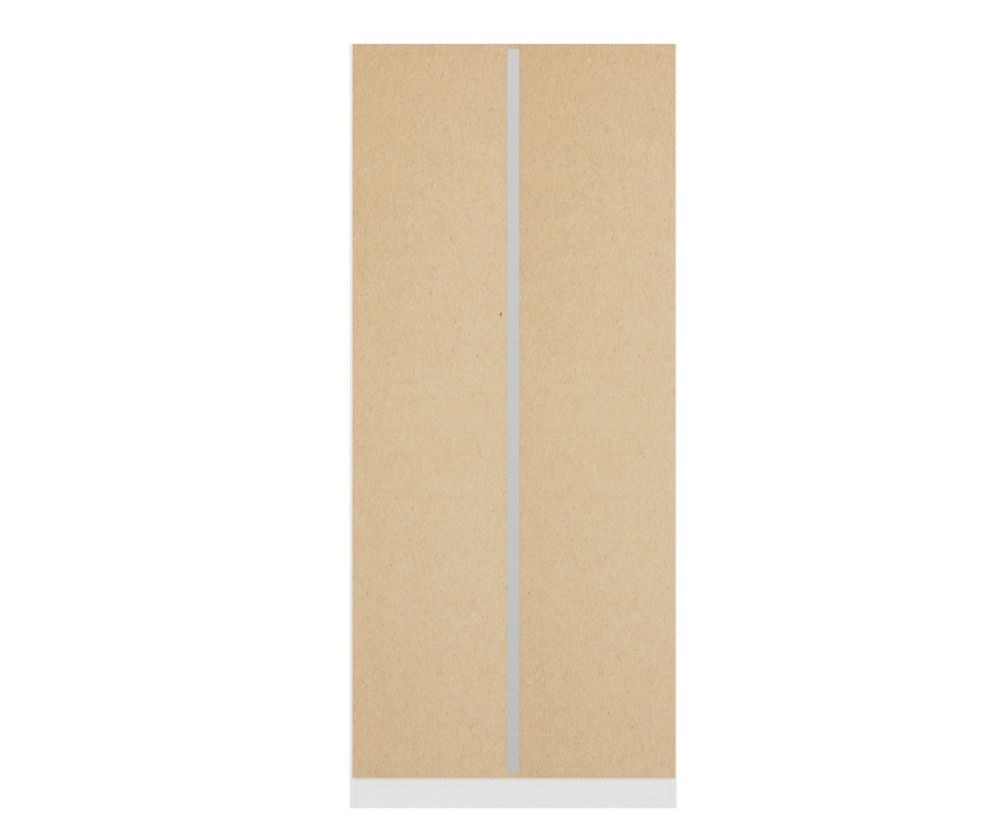  Seconique Furniture Denver White and Pink Gloss 2 Door Wardrobe