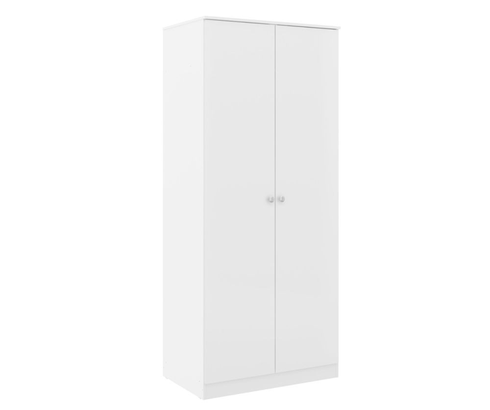  Seconique Furniture Denver White Gloss 2 Door Wardrobe