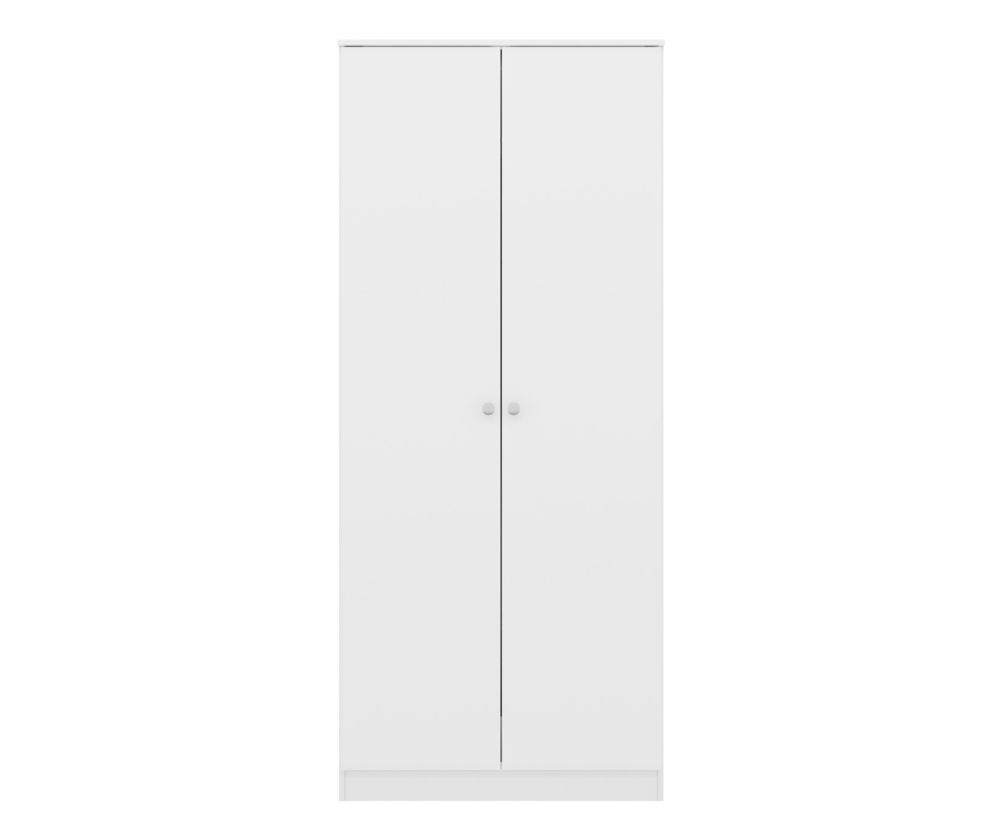  Seconique Furniture Denver White Gloss 2 Door Wardrobe