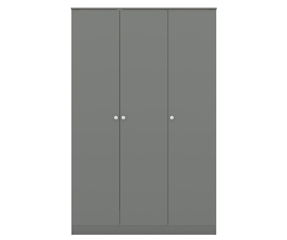 Seconique Furniture Denver Grey Gloss 3 Door Wardrobe