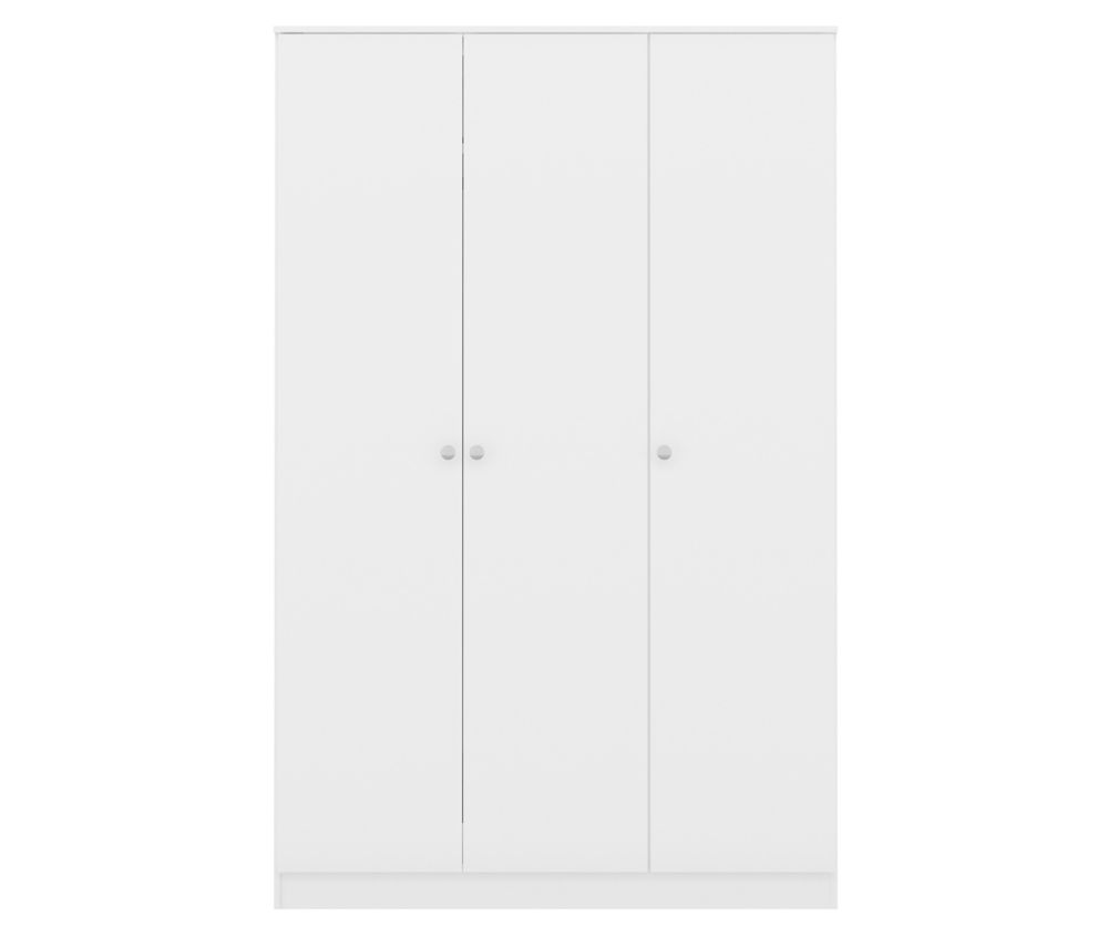  Seconique Furniture Denver White Gloss 3 Door Wardrobe