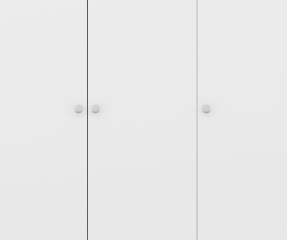 Seconique Furniture Denver White Gloss 3 Door Wardrobe