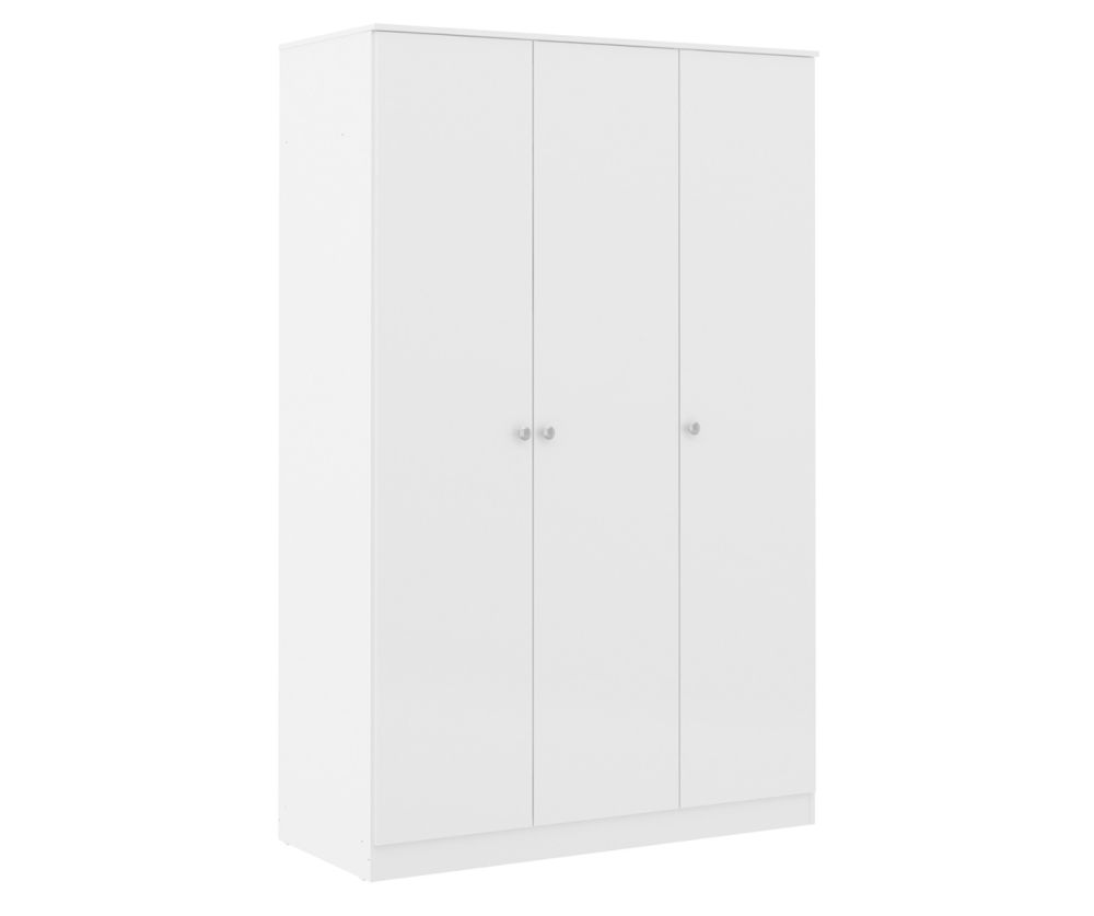  Seconique Furniture Denver White Gloss 3 Door Wardrobe