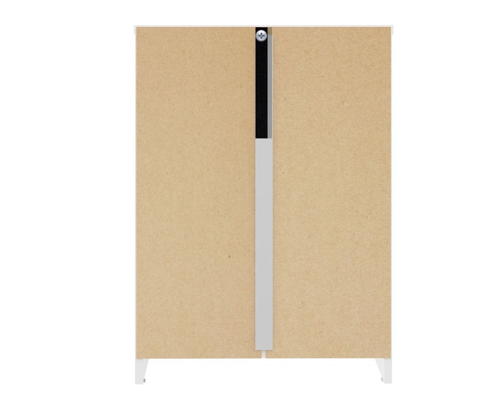  Seconique Furniture Denver White Gloss 3 Drawer Bedside