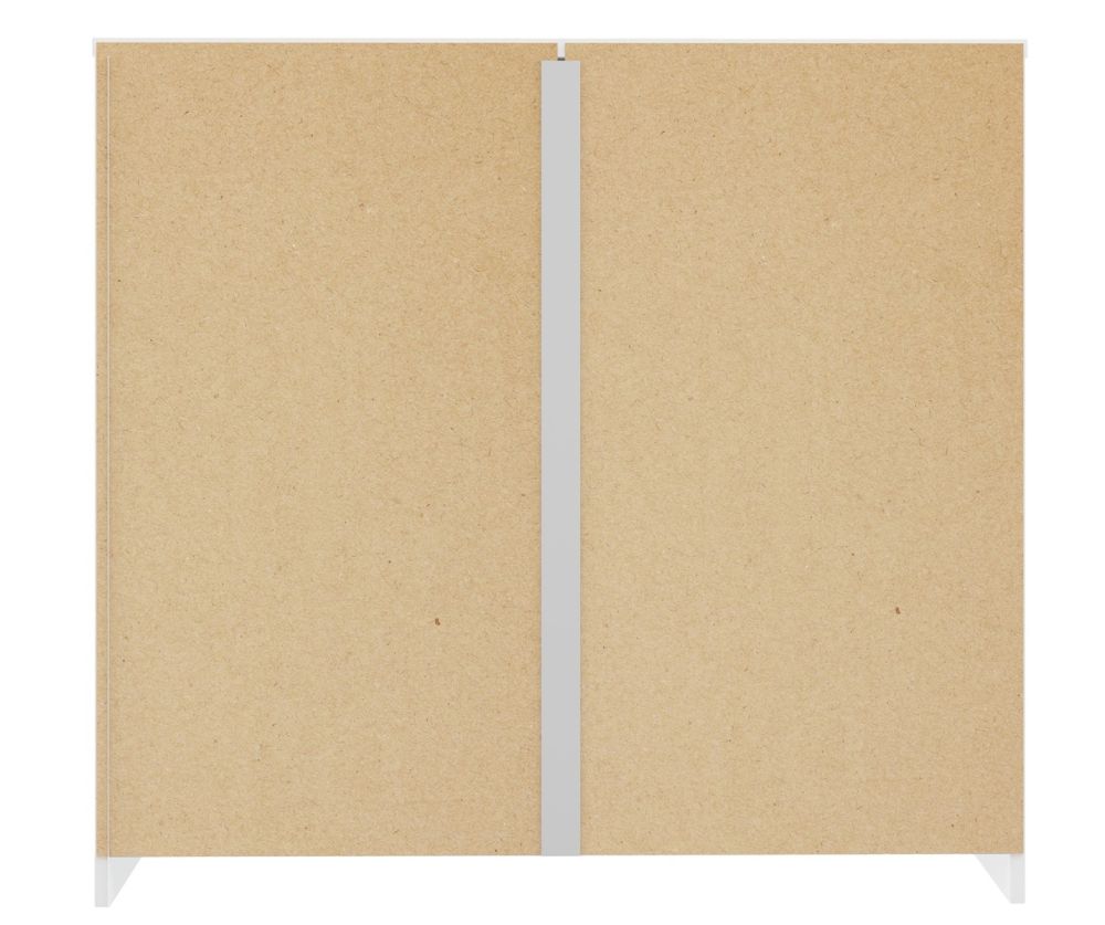  Seconique Furniture Denver White and Blue Gloss 4 Drawer Bedside