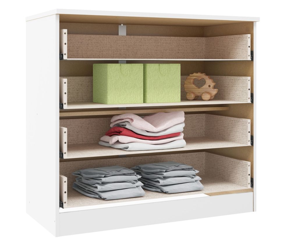 Seconique Furniture Denver White and Pink Gloss 4 Drawer Chest 