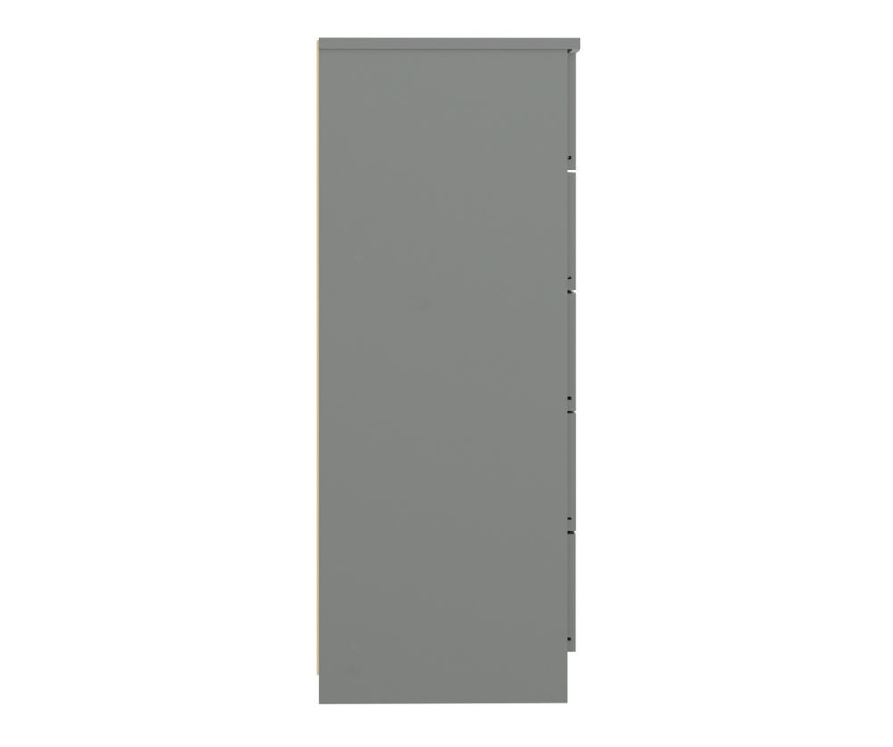  Seconique Furniture Denver Grey Gloss 5 Drawer Chest
