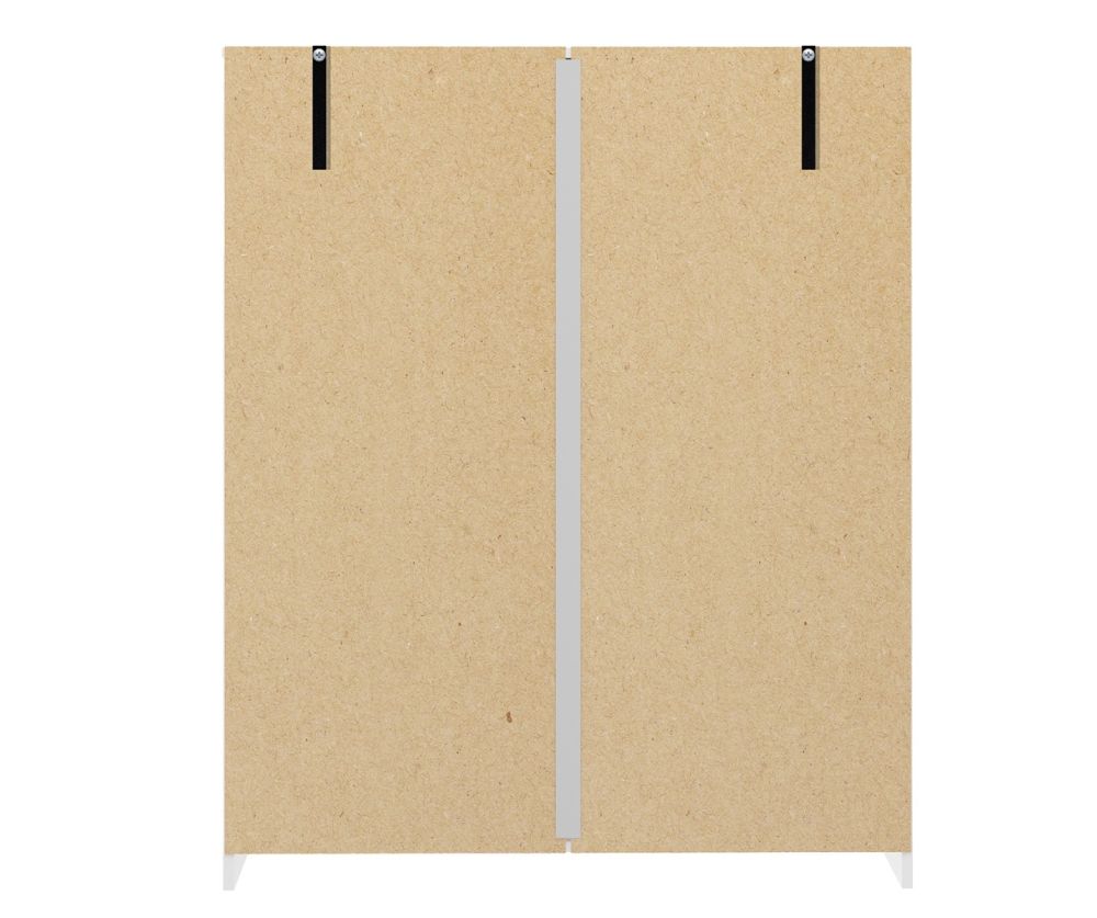  Seconique Furniture Denver White Gloss 5 Drawer Chest