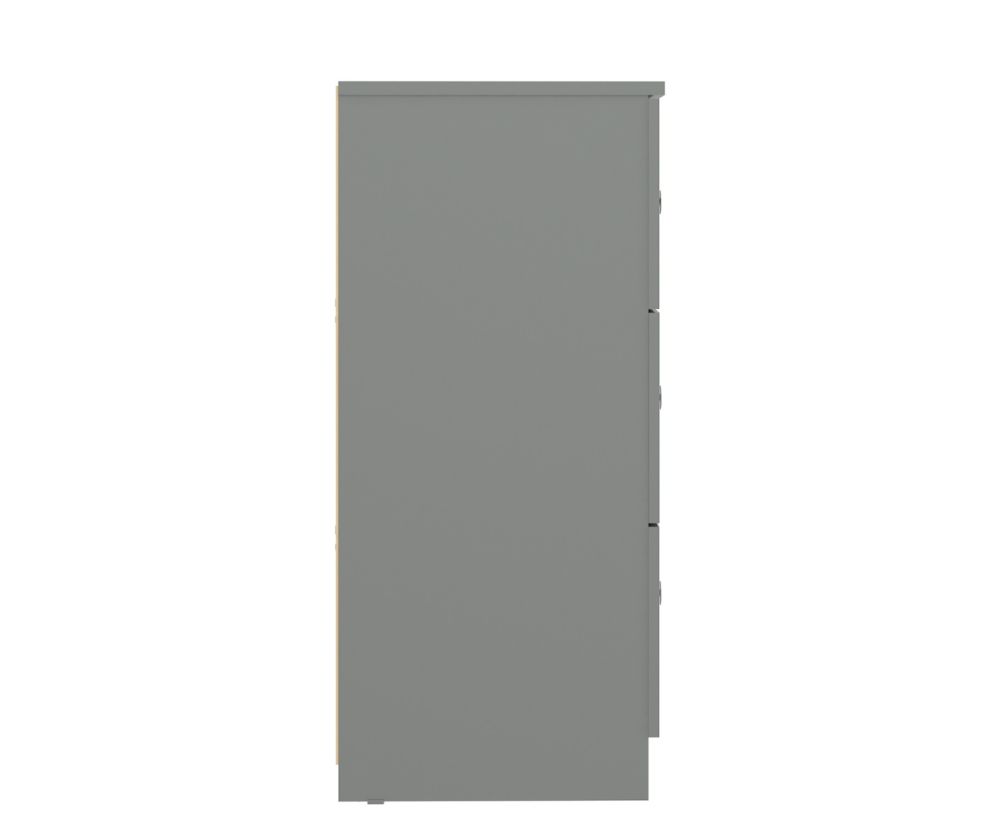  Seconique Furniture Denver Grey Gloss 6 Drawer Chest