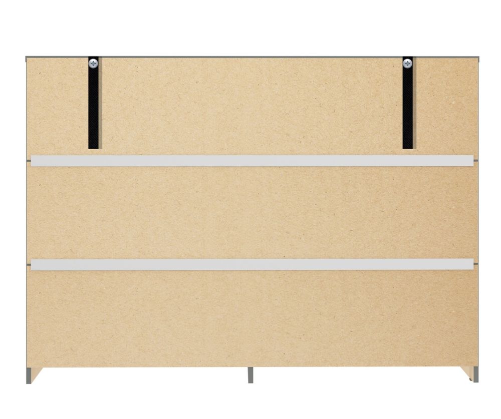  Seconique Furniture Denver Grey Gloss 6 Drawer Chest
