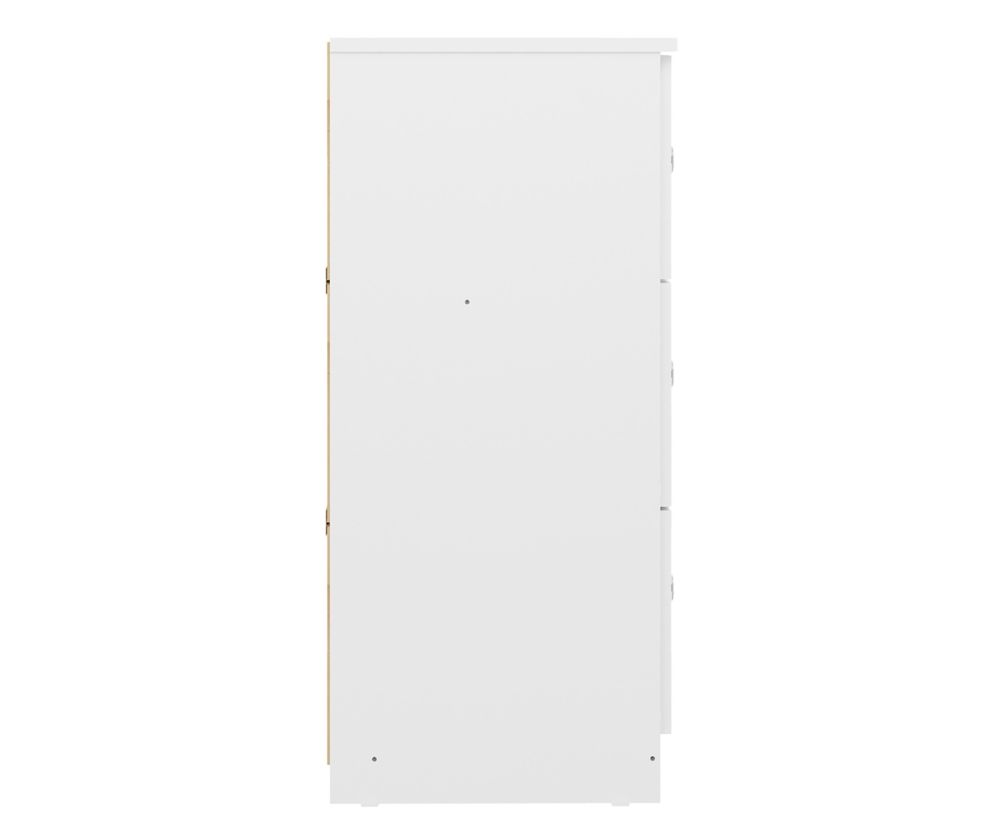  Seconique Furniture Denver White Gloss 6 Drawer Chest