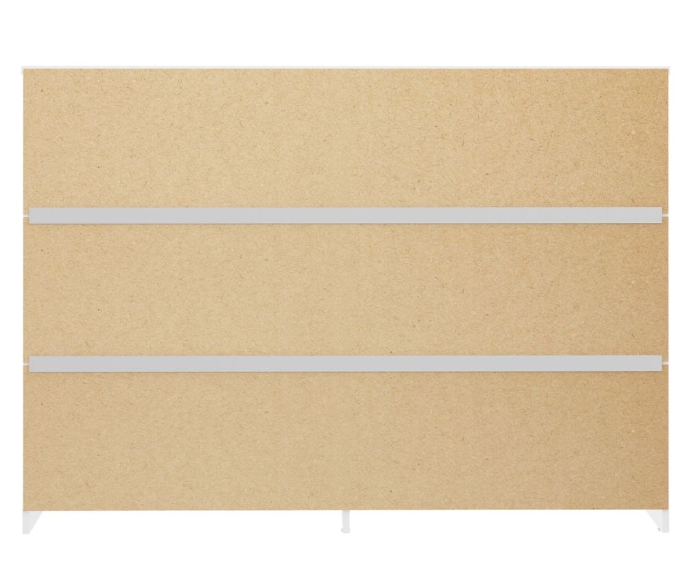 Seconique Furniture Denver White Gloss 6 Drawer Chest