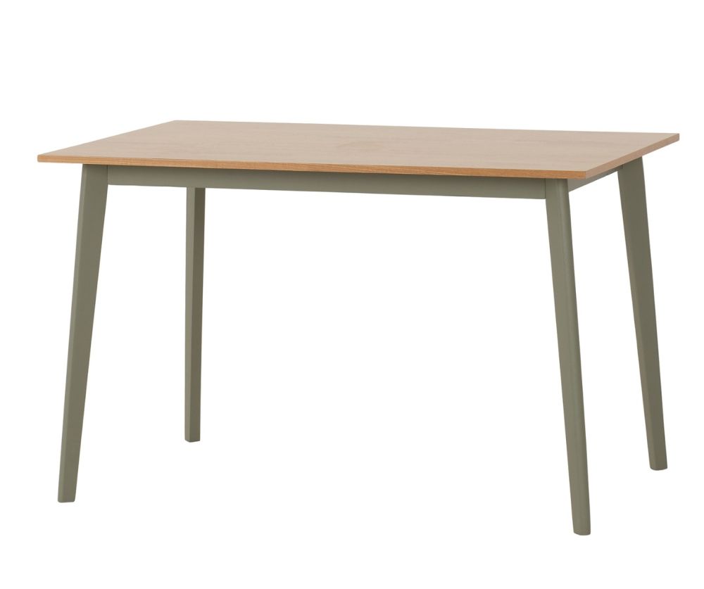 Seconique Furniture Balfour 1+4 Dining Set – Sage Green with Mink Microsuede Chairs & Oak Effect Table