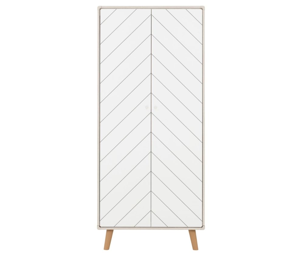  Seconique Furniture Denver Dixie Dusty Grey and White 2 Door Wardrobe
