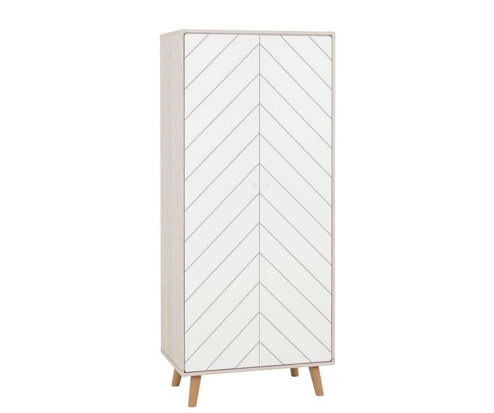  Seconique Furniture Denver Dixie Dusty Grey and White 2 Door Wardrobe