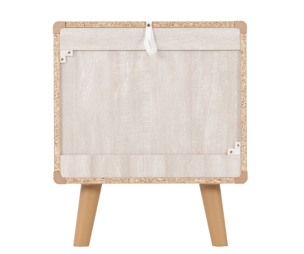 Seconique Furniture Dixie Dusty Grey and White 2 Drawer Bedside