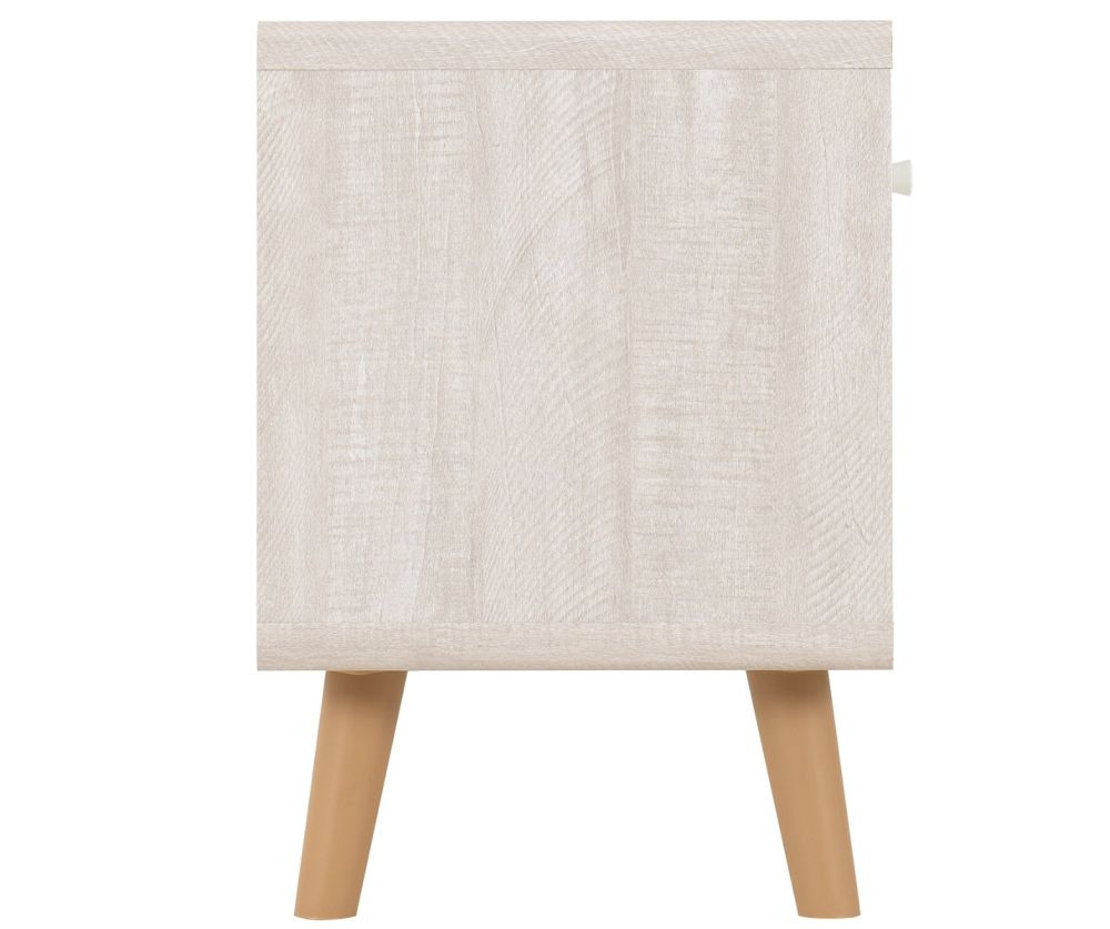 Seconique Furniture Dixie Dusty Grey and White 2 Drawer Bedside