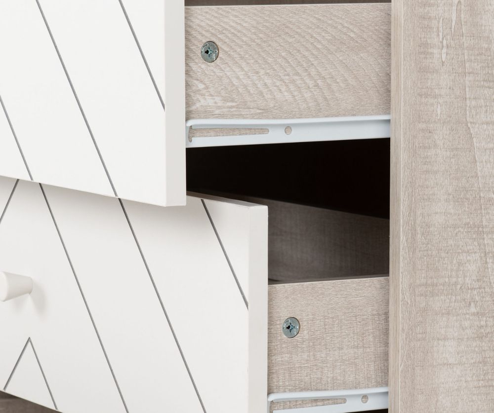Seconique Furniture Dixie Dusty Grey and White 3 Drawer Chest 