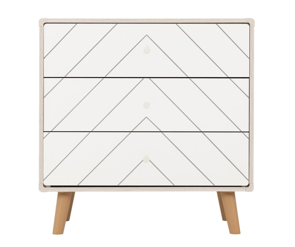 Seconique Furniture Dixie Dusty Grey and White 3 Drawer Chest 