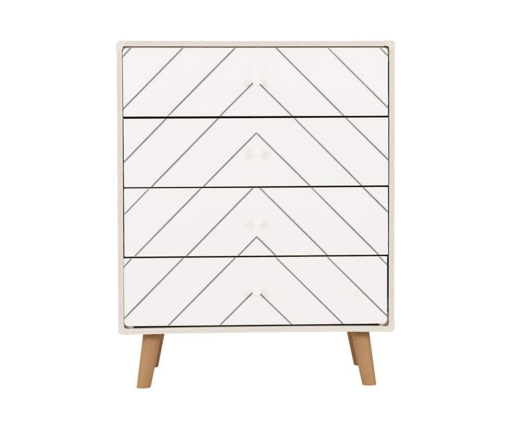 Seconique Furniture Dixie Dusty Grey and White 4 Drawer Chest – Stylish Bedroom Storage