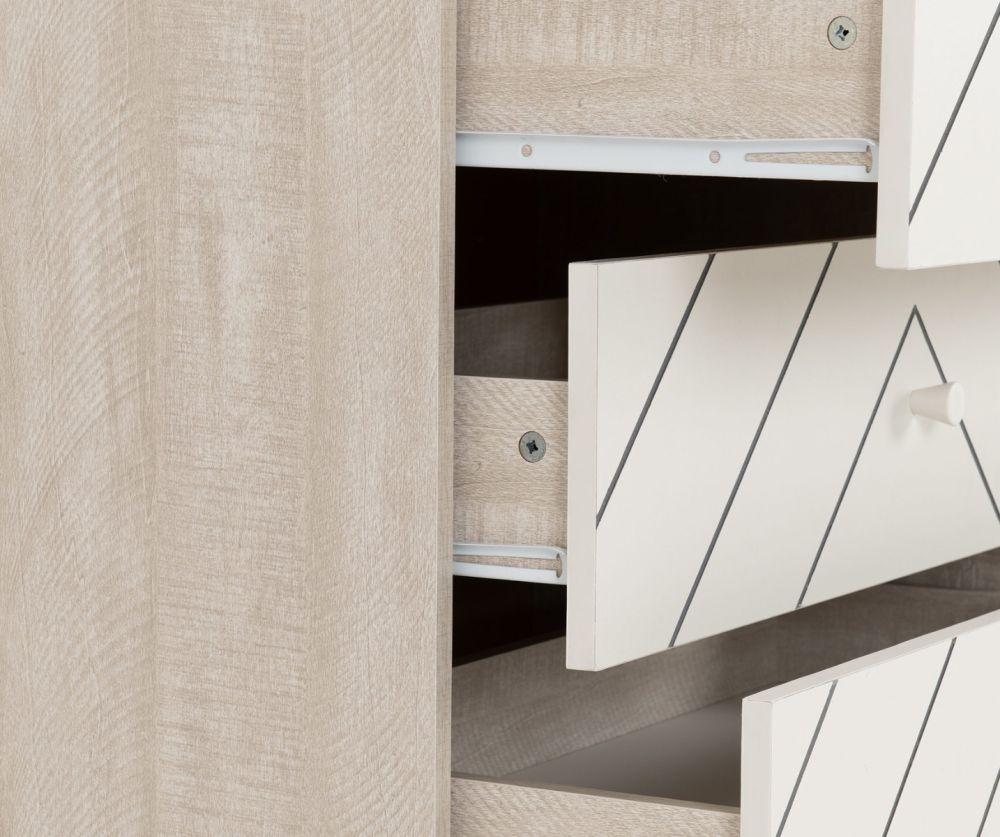 Seconique Furniture Dixie Dusty Grey and White 4 Drawer Chest – Stylish Bedroom Storage