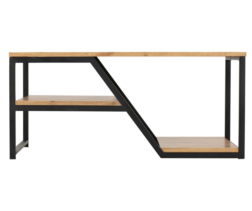  Seconique Furniture Durham Light Oak Effect and Black Coffee Table