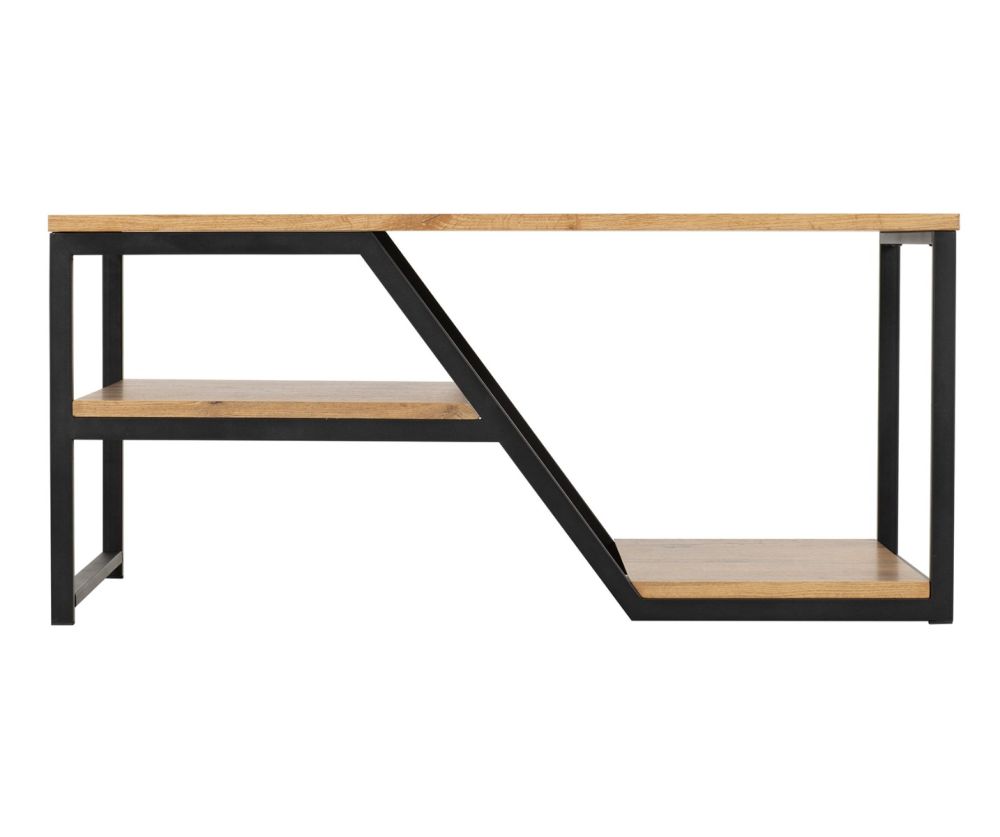  Seconique Furniture Durham Light Oak Effect and Black Coffee Table