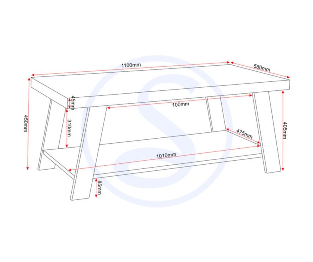  Seconique Furniture Eddie Grey Sonoma Effect Coffee Table