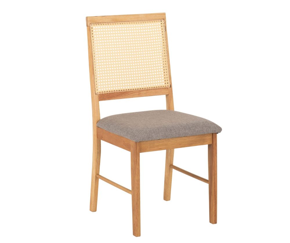  Seconique Furniture Ellis Oak Effect and Grey Fabric Dining Chair in Pair