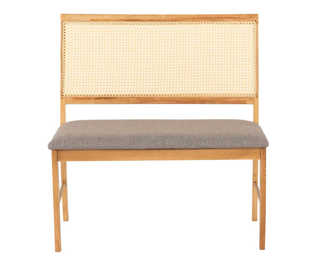  Seconique Furniture Ellis Oak Effect and Grey Fabric Dining Bench