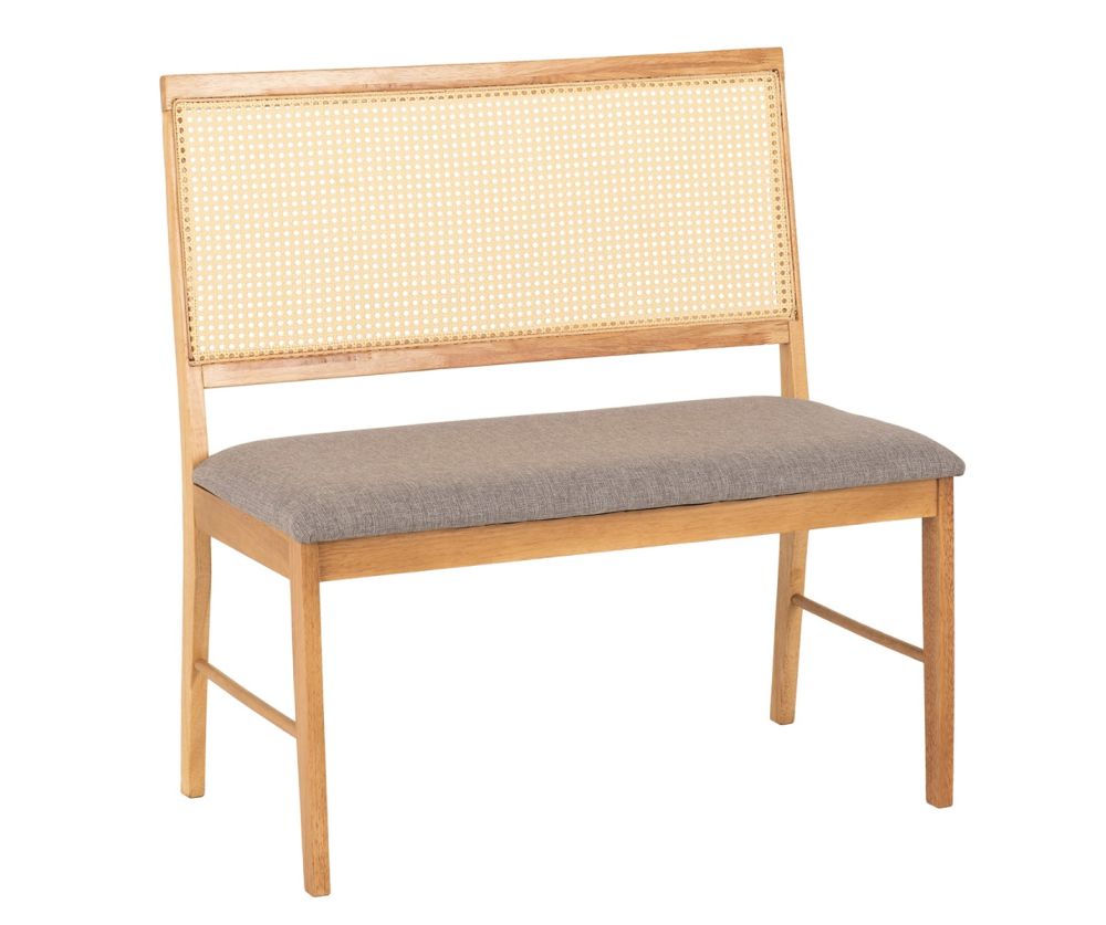  Seconique Furniture Ellis Oak Effect and Grey Fabric Dining Bench