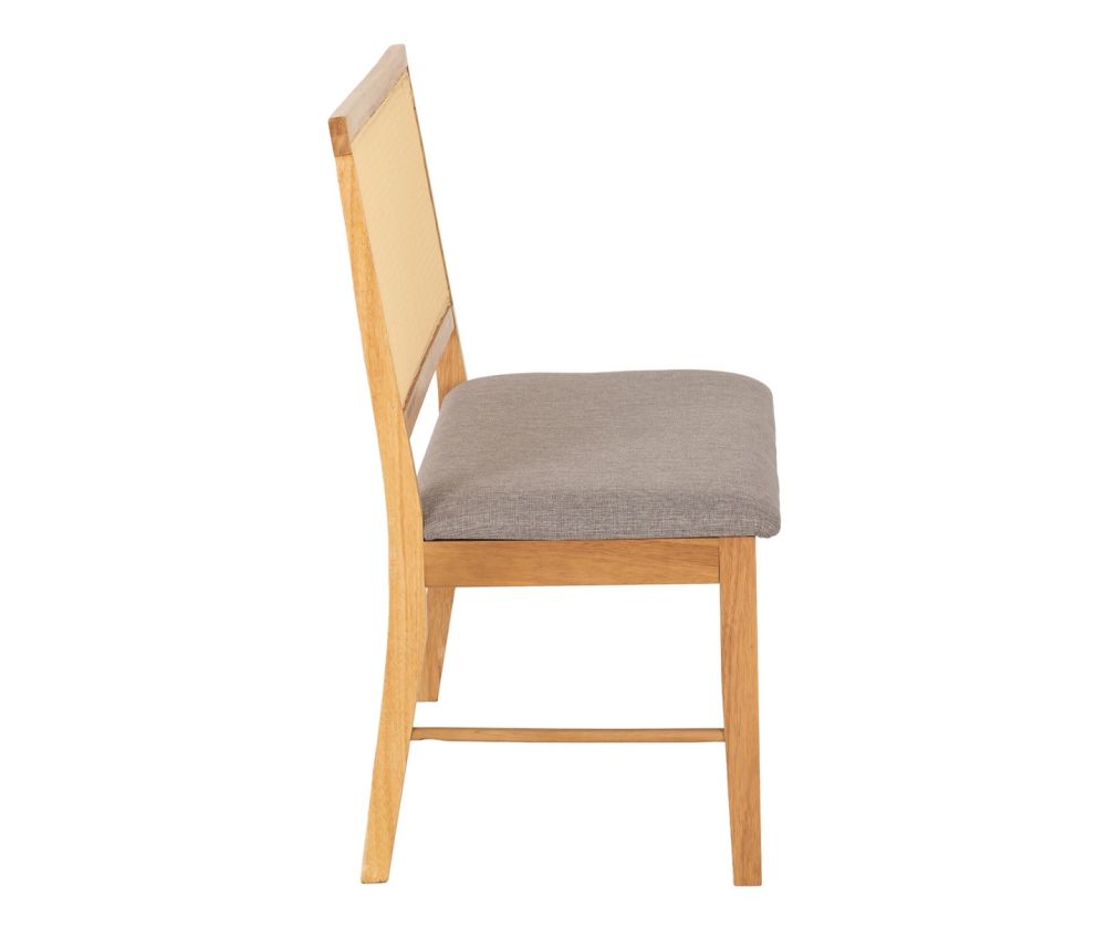  Seconique Furniture Ellis Oak Effect and Grey Fabric Dining Bench