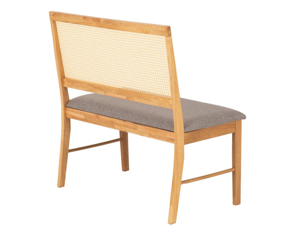  Seconique Furniture Ellis Oak Effect and Grey Fabric Dining Bench