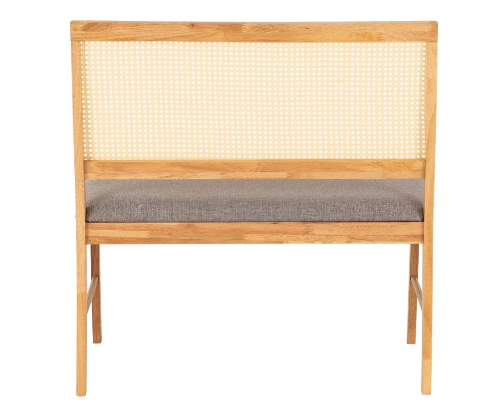  Seconique Furniture Ellis Oak Effect and Grey Fabric Dining Bench