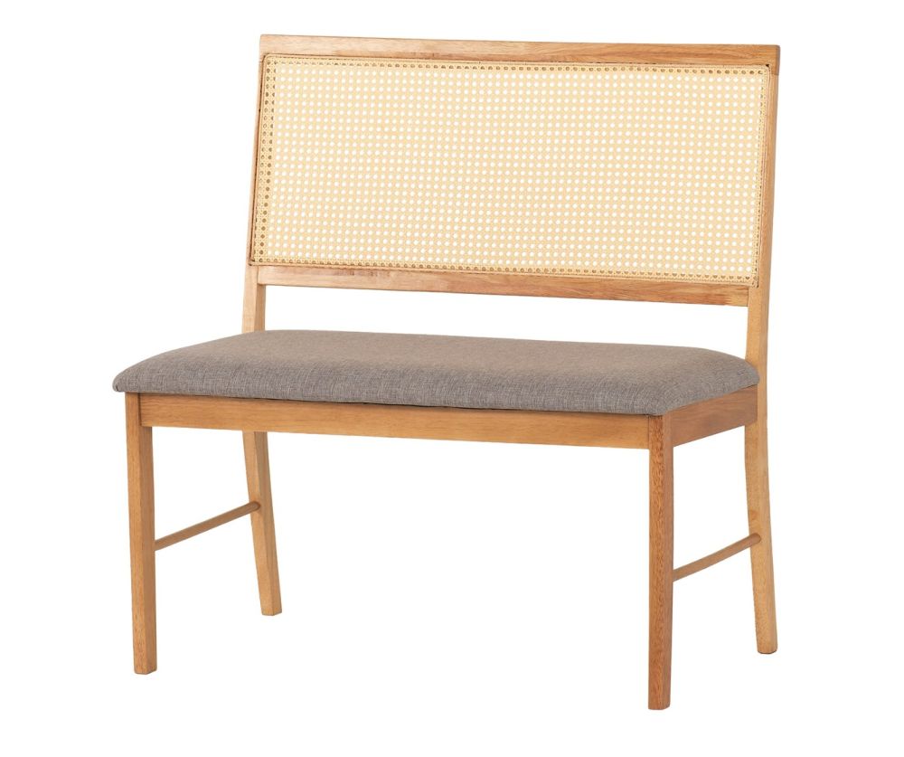  Seconique Furniture Ellis Oak Effect and Grey Fabric Dining Bench