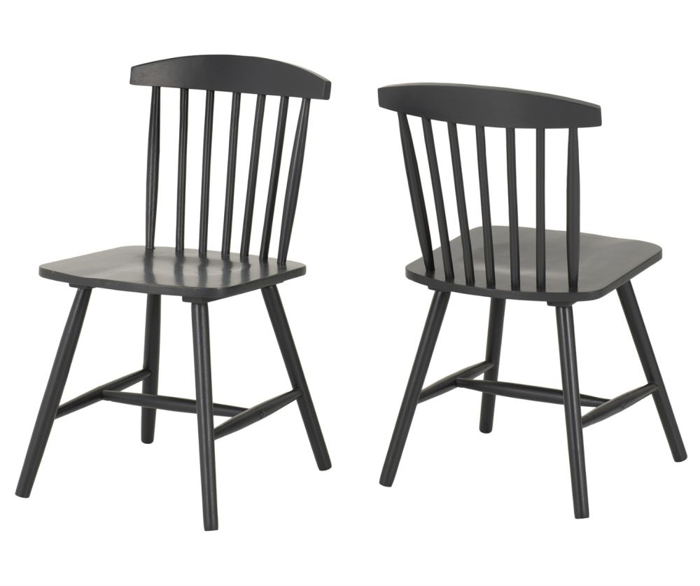  Seconique Furniture Emery Dark Grey Dining Chair in Pair