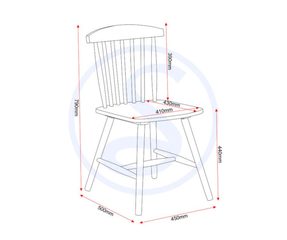 Seconique Furniture Emery Natural Oak Effect Dining Chair in Pair