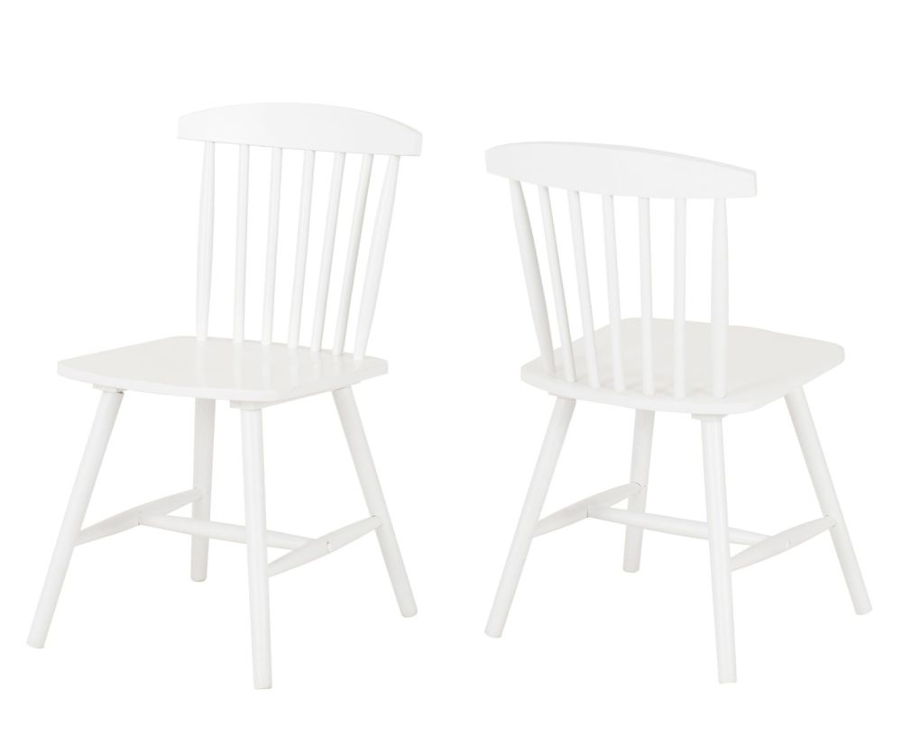  Seconique Furniture Emery White Dining Chair in Pair