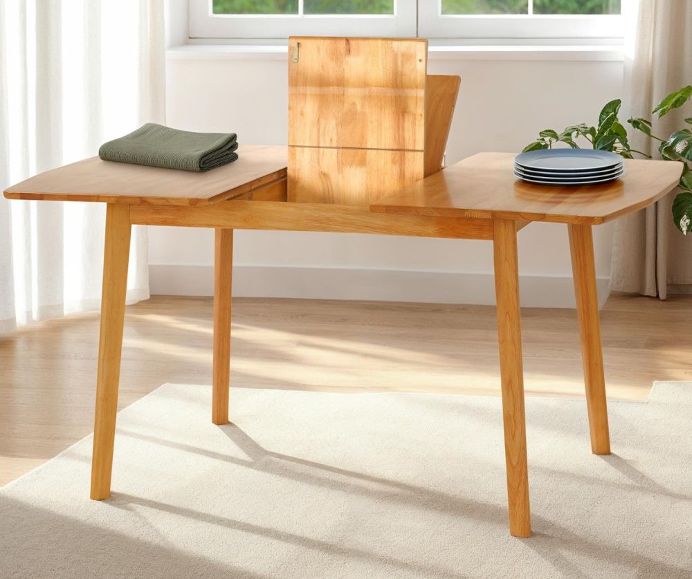  Seconique Furniture Emery Natural Oak Effect Extending Dining Set with 4 Chairs