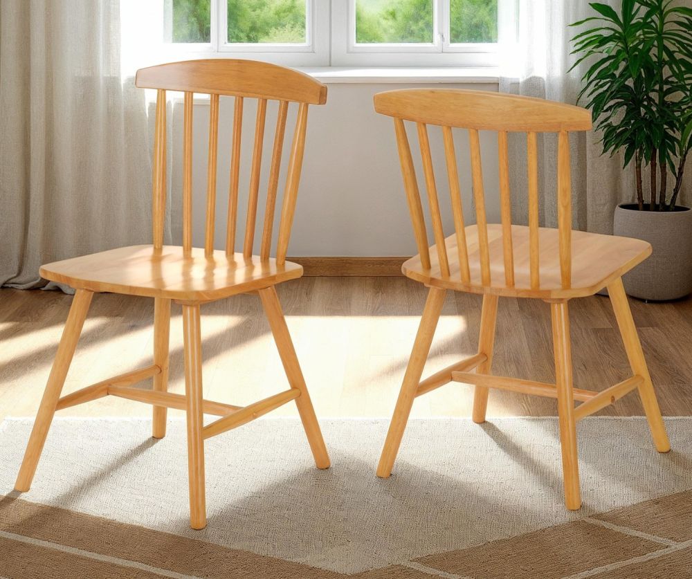  Seconique Furniture Emery Natural Oak Effect Extending Dining Set with 4 Chairs