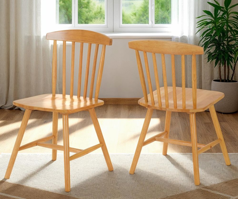  Seconique Furniture Emery Natural Oak Effect Extending Dining Set with 6 Chairs