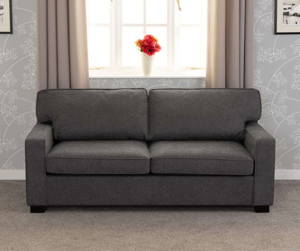 Seconique Furniture Eton Dark Grey Fabric Sofa Bed