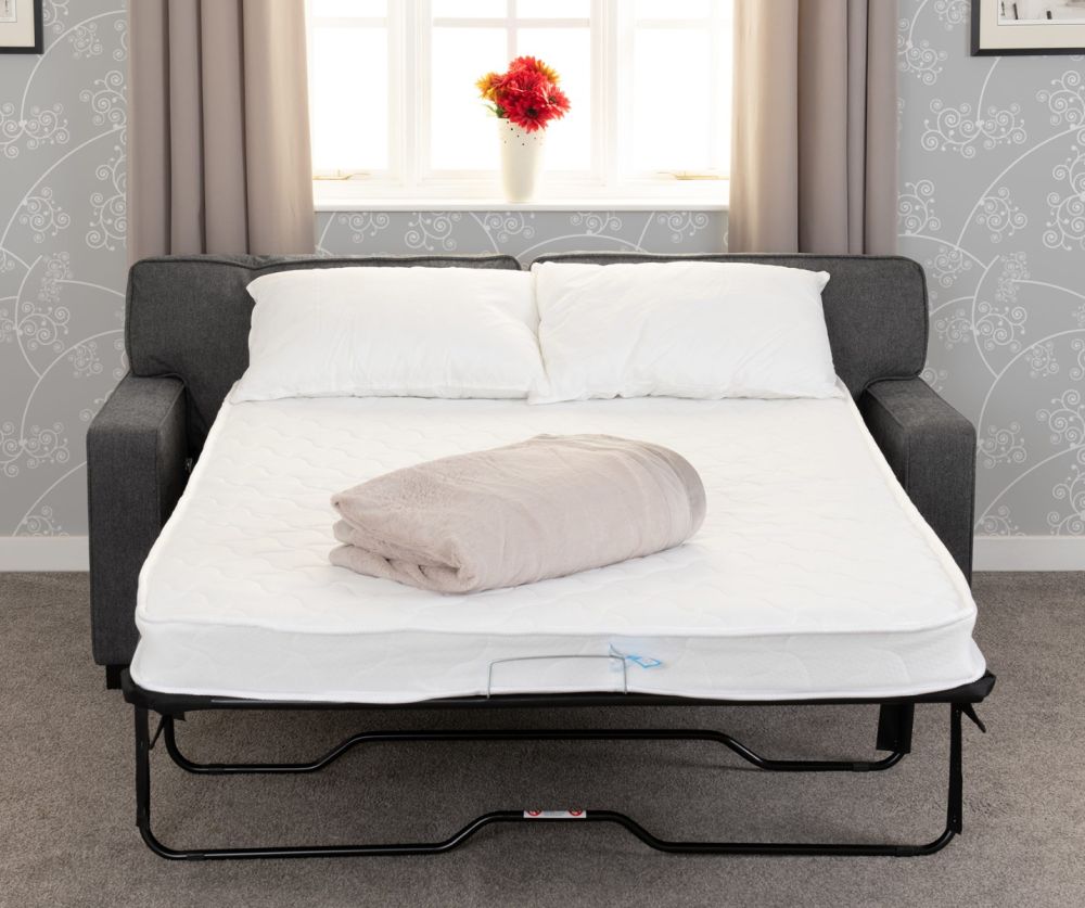 Seconique Furniture Eton Dark Grey Fabric Sofa Bed