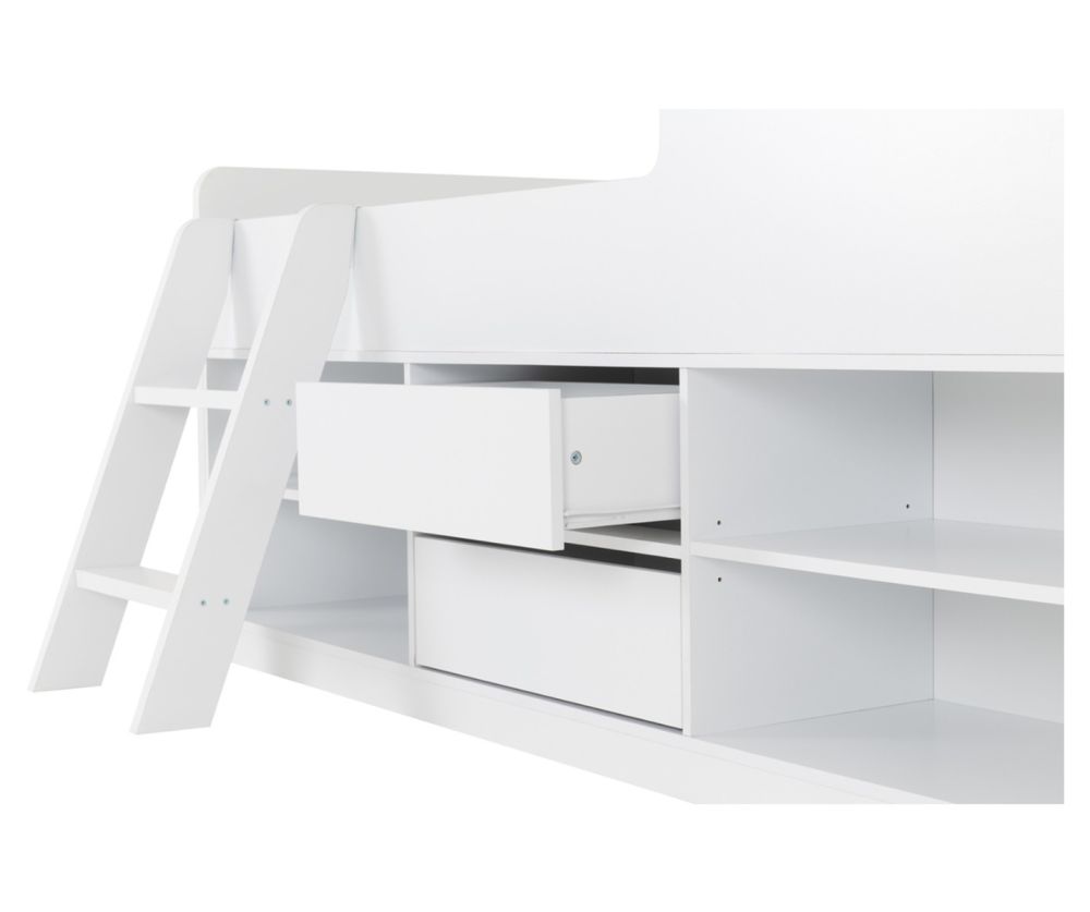 Seconique Furniture Felix White Low Sleeper Kids Bed with Storage