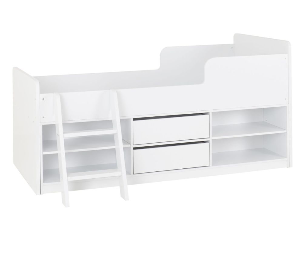 Seconique Furniture Felix White Low Sleeper Kids Bed with Storage